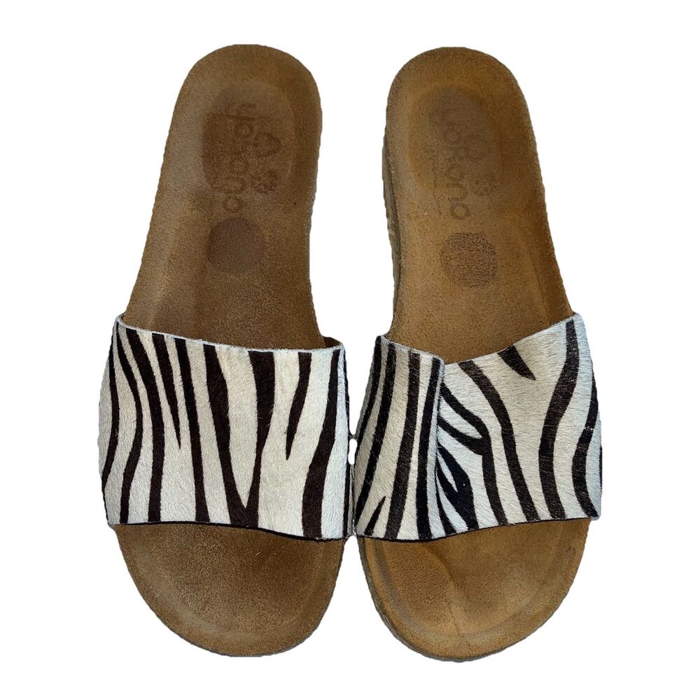 Yokono Zebra Cork & Rope Platform Slide Mule Sand… - image 7